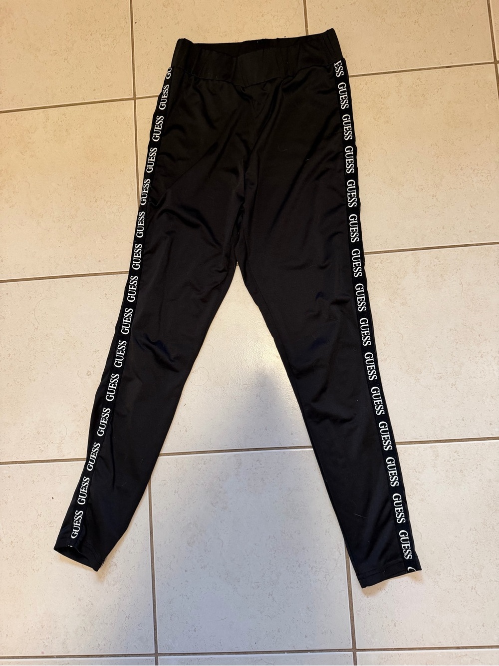 GUESS Black Logo-Trim Leggings